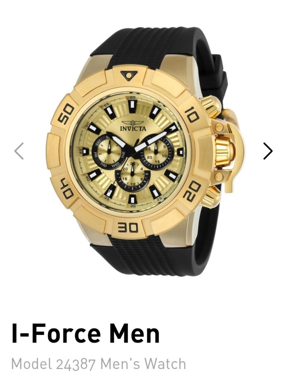 Invicta I-Force 52mm Mens Watch Model # 24387